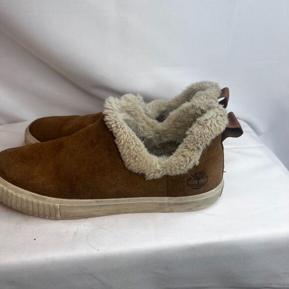 Timberland Skyla Bay Slip On Chestnut Tan Faux Fur Slippers Casual Shoe Size 8.5 - Picture 4 of 11